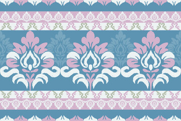 Elegant ikat-inspired textile designs in peach, mint, and cream tones. Perfect for saree fabric borders, ethnic patterns, and traditional Indian textile projects.
