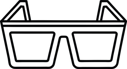 3d glasses icon line art vector illustration on transparent background	
