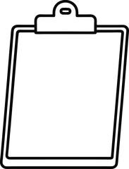 clipboard icon line art vector illustration on transparent background	
