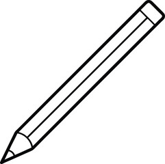 pencil icon line art vector illustration on transparent background	
