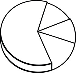 pie chart icon line art vector illustration on transparent background	
