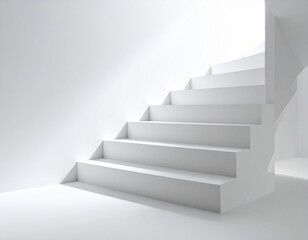 Minimal staircase with soft curves and shadows against a monochrome wall.
