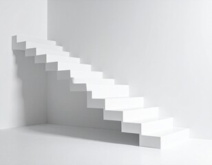 Minimal staircase with soft curves and shadows against a monochrome wall.
