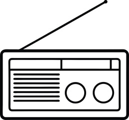 radio icon line art vector illustration on transparent background	
