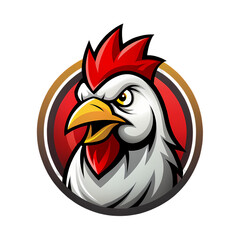 Angry Rooster Mascot isolated on transparent bacckground