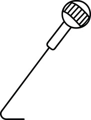 stand up comedy mic icon line art vector illustration on transparent background	
