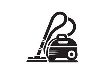 Obraz premium Vacuum Cleaner Silhouette black vector Illustration