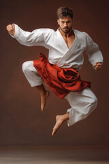 The studio shot of karate martial arts