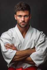 The studio shot portrait karate martial arts