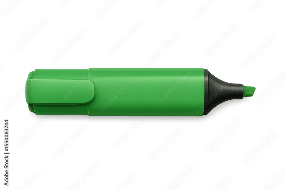 Fototapete green highlighter pen isolated on transparent background, perfect for adding a touch of color to you