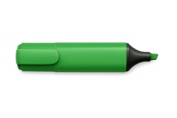 Green highlighter pen isolated on transparent background, perfect for adding a touch of color to your designs