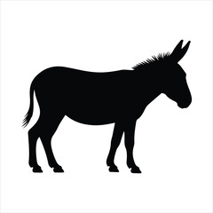 donkey icon vector silhouette on white background.
