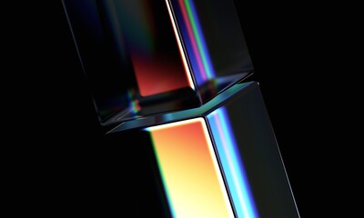 Naklejka premium Abstract colorful shape, dark background design, 3d render