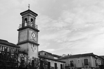Cannons at the entraThe Clock Tower in The Main square of Chinchilla de Montearagon town