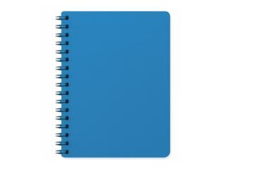 Spiral-bound light blue notebook lying flat, highlighting clean design for professional workspace or academic settings