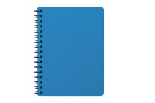 Spiral-bound light blue notebook lying flat, highlighting clean design for professional workspace or academic settings