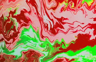 Red-green-white background.  Bright colors. The effect of a stone or a wave.