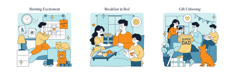 Family Moments Enjoying Work, Relaxation, and Engaging in Joyful Activities Together