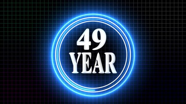 49 Year Anniversary Celebration Graphic Futuristic 49-Year Event Highlight on the black background.