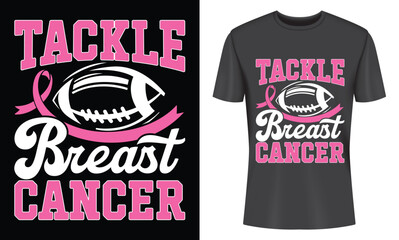 Tackle Breast Cancer Awareness Football T Shirt Design