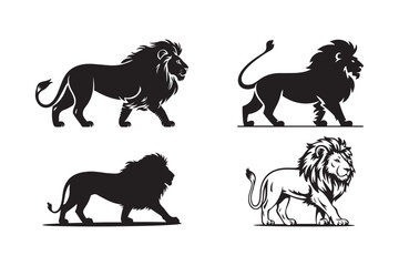 Lion Silhouette Vector Art for Logos and Tattoo Designs