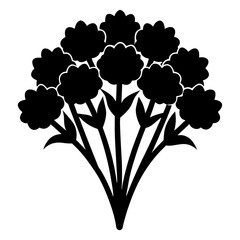 A silhouette vector illustration with a clove stalk
