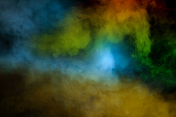 Yellow steam on a black background.
