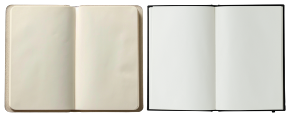 PNG Open blank notebooks side-by-side, element set on transparent background