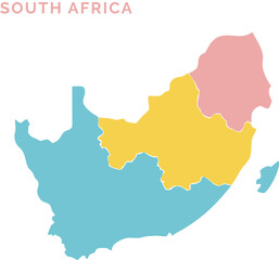 Obraz premium Detailed vector map of South Africa clean lines map design art 