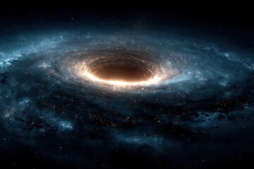 Fototapeta premium A cosmic vortex twists at the center, encircled by swirling galaxies and radiant stars, showcasing the vastness of outer space