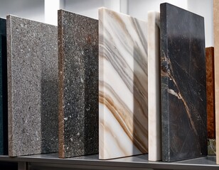 polished slabs of granite and marble stone on display countertops flooring wide
