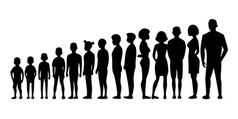 People Silhouettes in Elevation View &ndash; 2D Characters for Architectural Sections and Drawings


