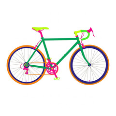Fototapeta premium Drawing of a bicycle isolated on a white background