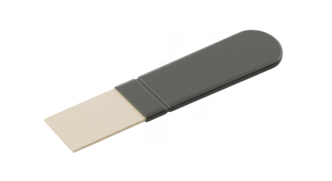 Minimalist scraper tool with a gray handle and flat blade  