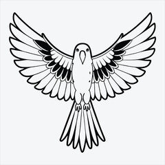 Obraz premium Canary line art White background illustration Generative Ai