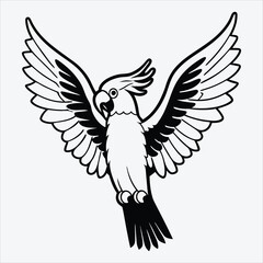 Obraz premium Canary line art White background illustration Generative Ai