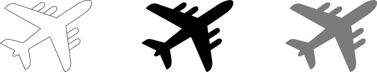 Obraz premium Airplane icons set vector illustration for travel concept and transportation design element symbol 100 editable stock vector