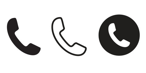 Obraz premium Simple call icon in flat vector style, suitable for app interfaces, contact buttons, or digital tools. Transparent background for flexible usage.