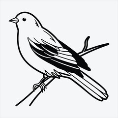 Obraz premium Blue Jay line art White background illustration Generative Ai