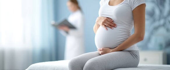 The Expecting Mother Sitting Calmly During a Prenatal Consultation Session