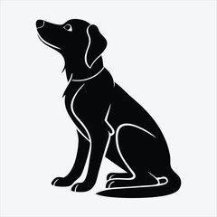 Avocet Dog line art White background illustration Generative Ai