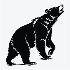 Asiatic Black Bear line art White background illustration Generative Ai