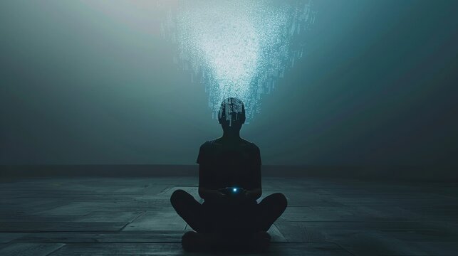 Person confined by smartphone interface signifying digital entrapment