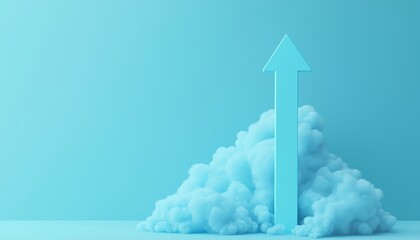 Ascend Towards Success With A Blue Background, Progress Forward Creatively On The Path To Achievement With Ample Copy Space.