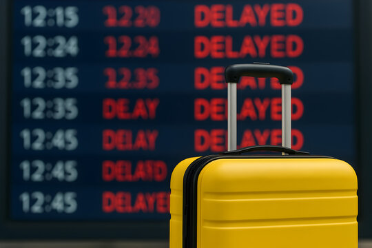 Delayed Flight Luggage: Airport Frustration with Suitcases