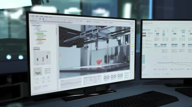 Timelapse of the medical printer constructing a 3D model of a heart organ. Timelapse of the organ printing process. Timelapse of a printer creating a replacement organ for injured patients.