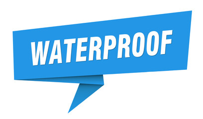 waterproof banner. waterproof speech bubble, label, sticker, sign template