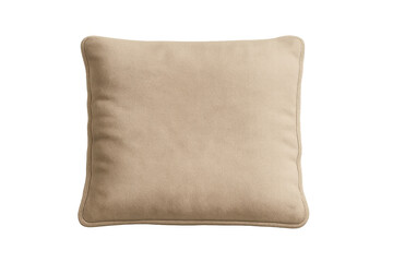 Obraz premium Soft beige pillow isolated on transparent background, offering comfort and relaxation for a peaceful sleep or rest