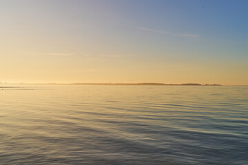 Sunset light at German Baltic Sea near Kiel. High quality photo