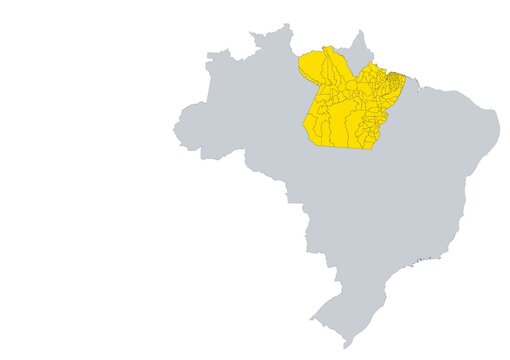 Mapa de los municipios del estado de Par&aacute; en Brasil